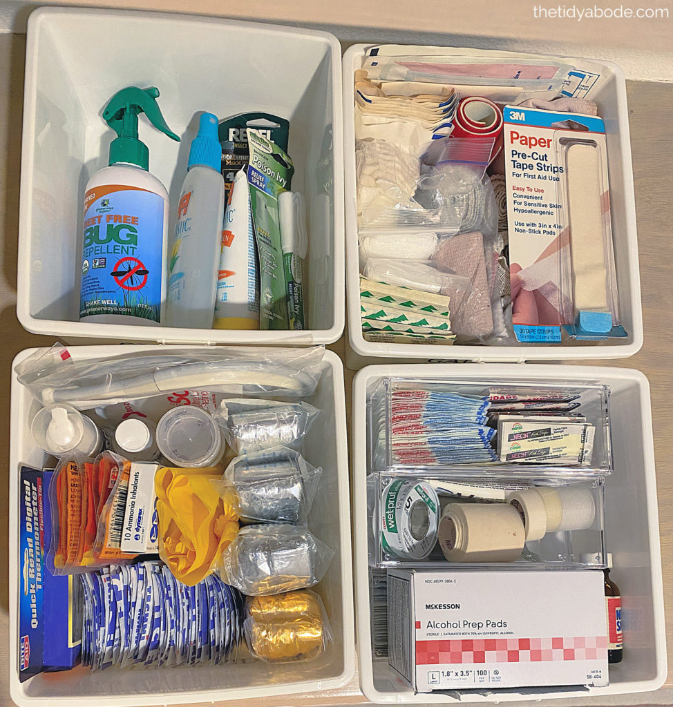 Medicine Cabinet Organization and Organized First Aid Supplies