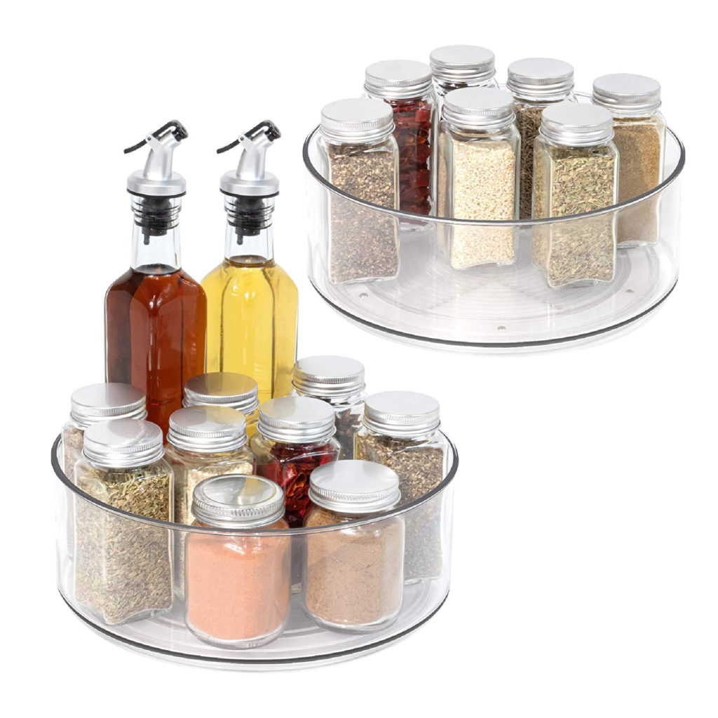 An organized medicine cabinet with ikea spice jars. I did this in